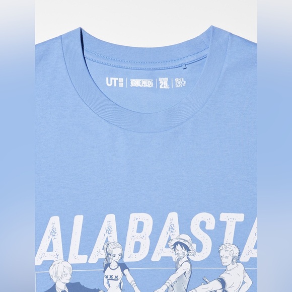 UNIQLO LIGHT BLUE ONE PIECE- ALABASTA ARC Graphic Tee - Picture 2 of 5